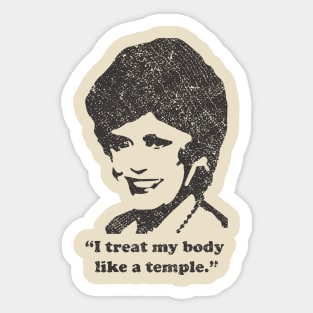 Retro I treat My Body Like A temple Sticker